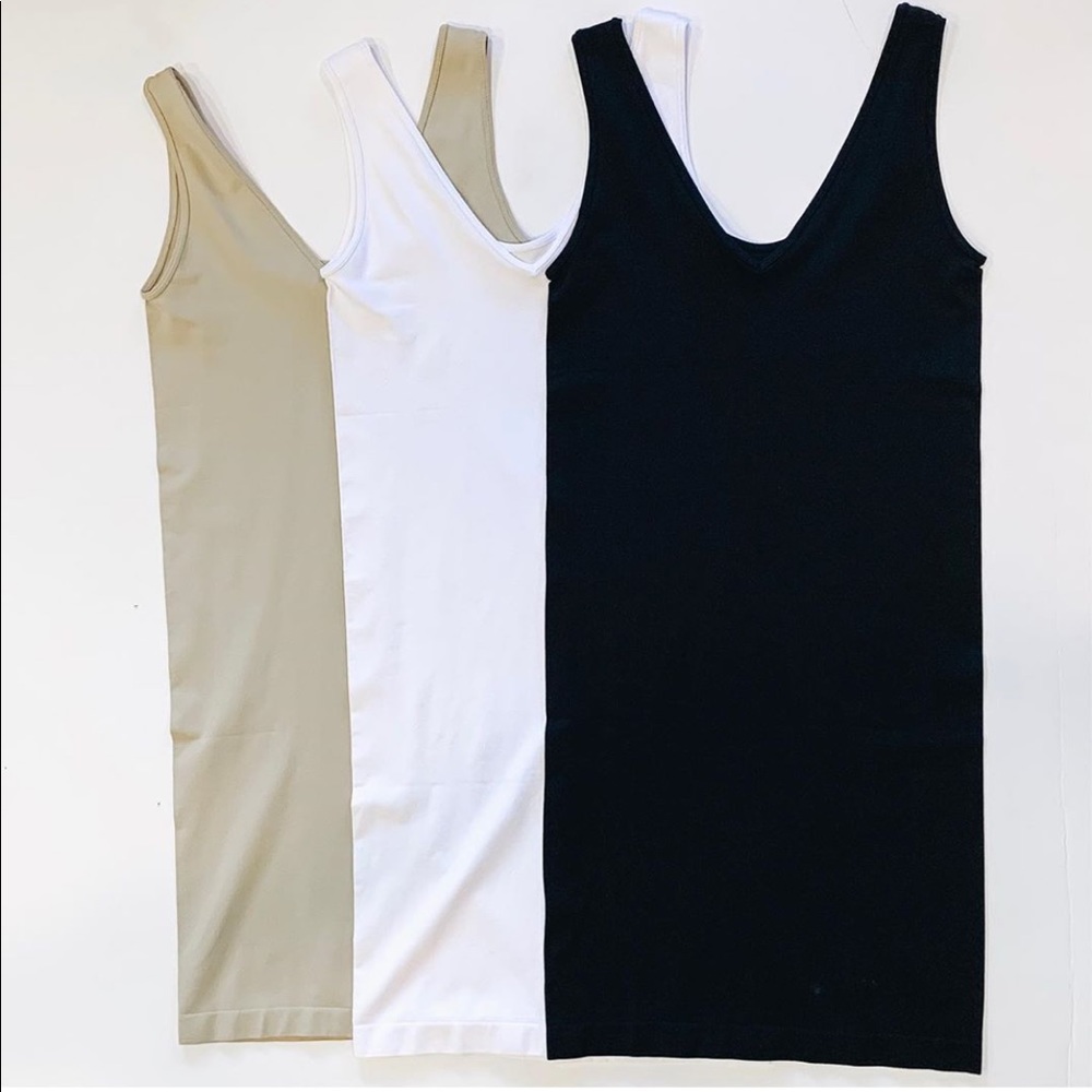 SEAMLESS TANK DRESS-BLACK